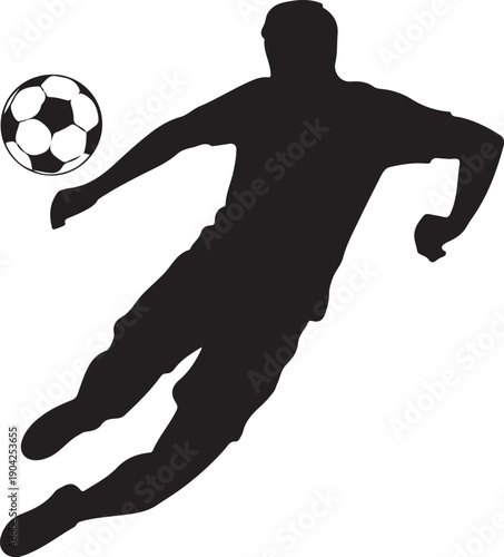 Football soccer player man in action isolated white background. Vector illustration