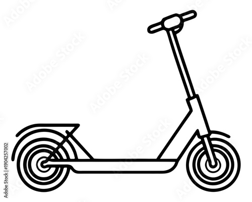 Electric scooter icon in line style representing urban mobility and eco friendly transport