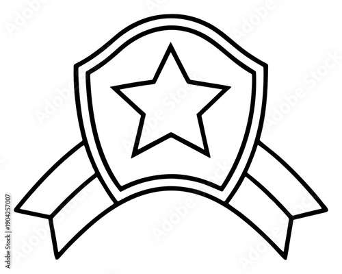 Shield badge with star icon representing security certification and trusted quality