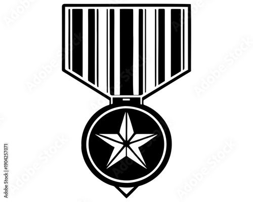 Military medal icon representing honor award achievement and service recognition