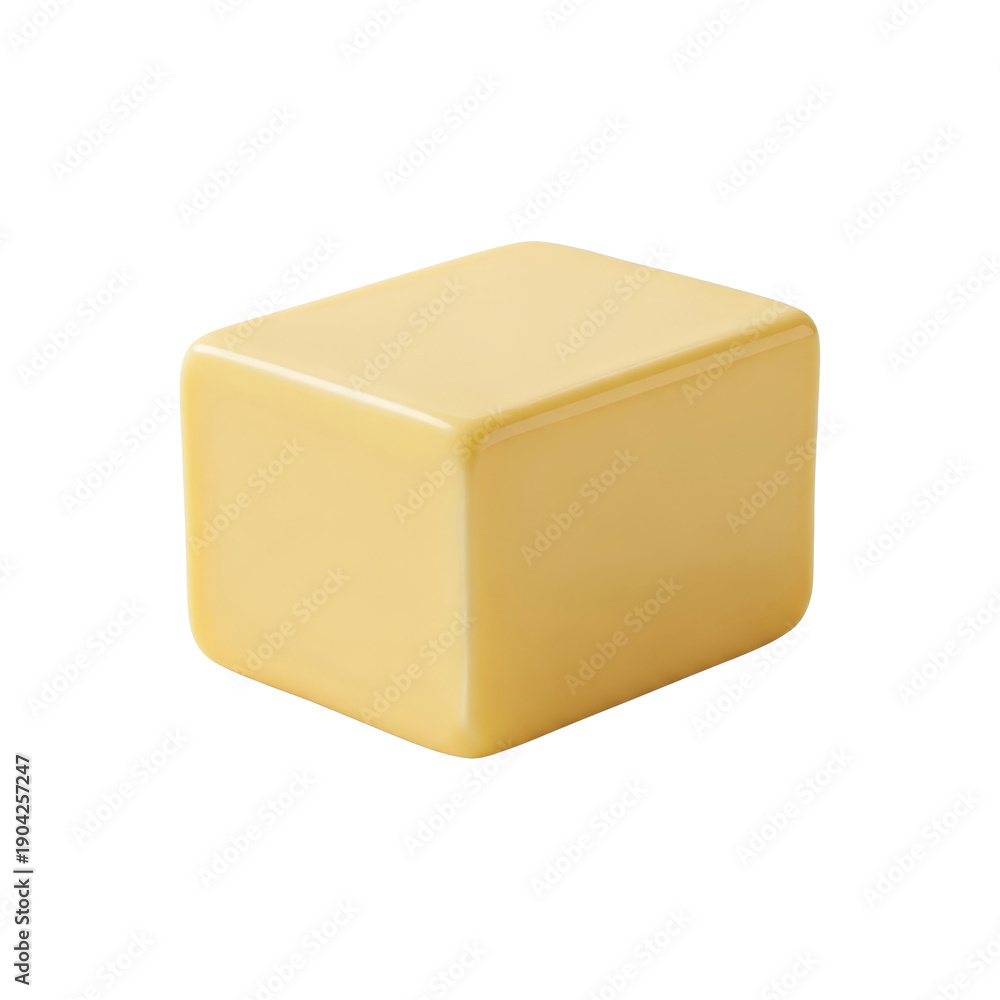 Fototapeta premium Yellow cube isolated On Transparent Background