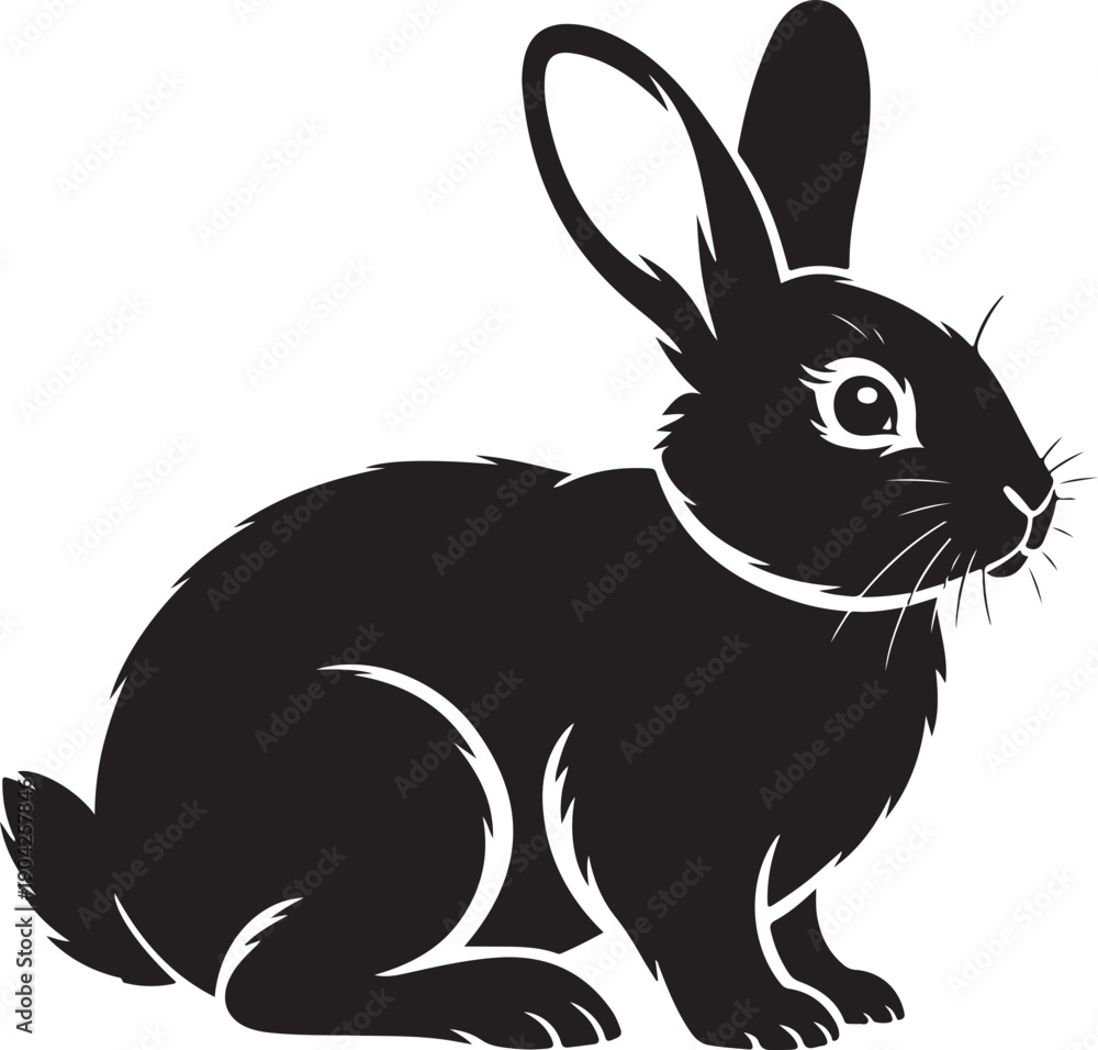 Obraz premium Rabbit silhouette vector design for easter day
