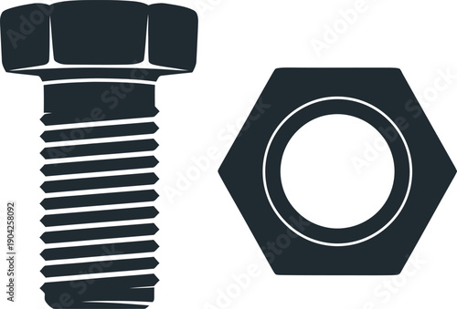 Bolt And Nut Industrial Fastener Icon