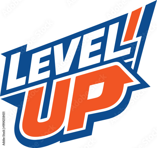 Level Up Retro Arcade Gaming Style Typography Design for Growth Promotion and Gamer Lifestyle