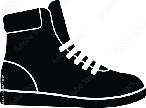 Hiking Boot Outdoor Footwear Silhouette Vector