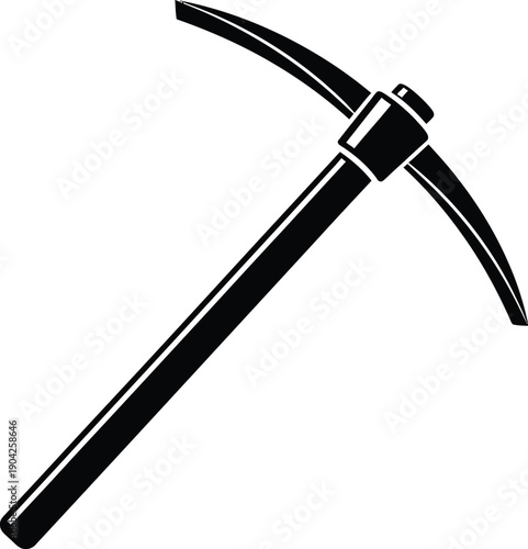 Pickaxe Tool Mining Construction Silhouette Vector
