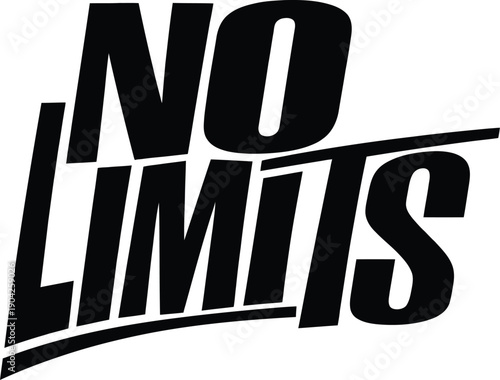 No Limits Dynamic Angled Typography Design for Extreme Sports and Boundless Potential