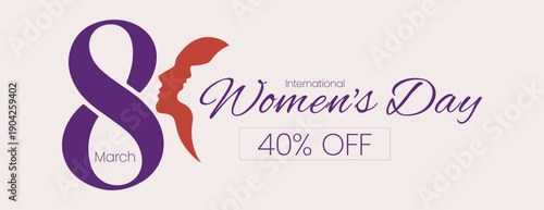 International Women’s Day banner template design 8 March floral vector background for website header social media advertising women empowerment campaign creative marketing
