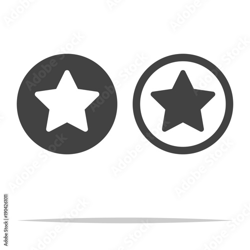 Round circle star badge icon transparent vector isolated illustration