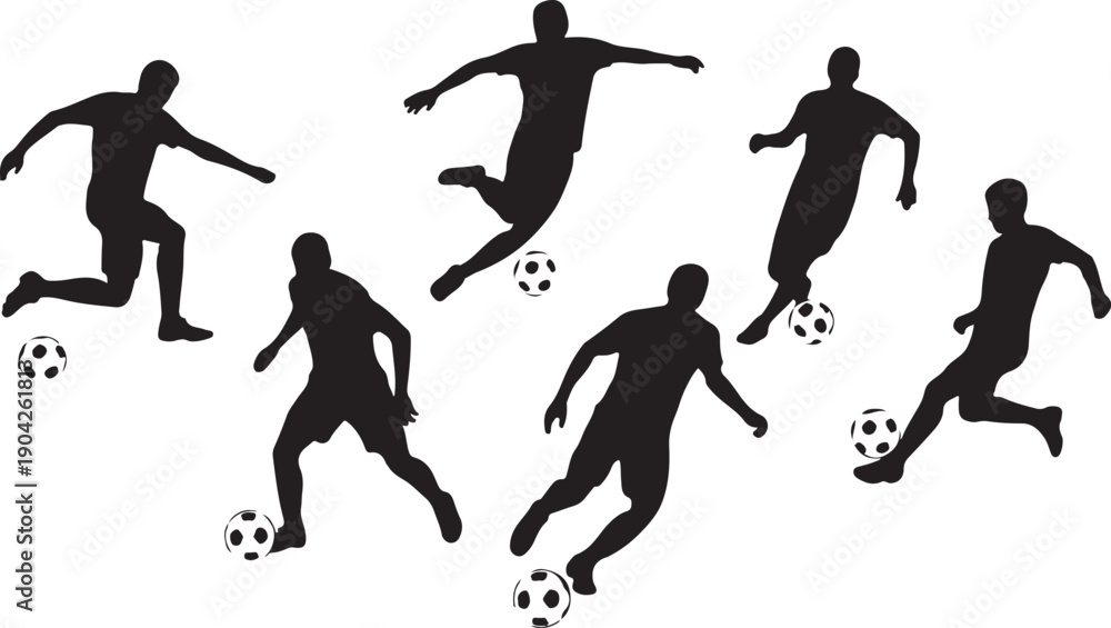 Obraz premium Soccer shoot silhouettes