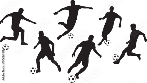 Soccer shoot silhouettes
