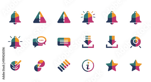 Collection of colorful notification icons.