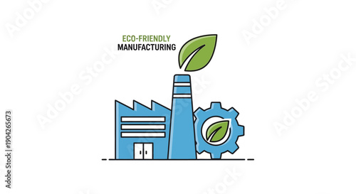 Eco friendly factory production concept.