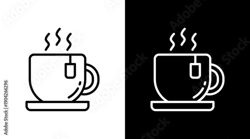 Tea Cup Icon Sheet Black And White