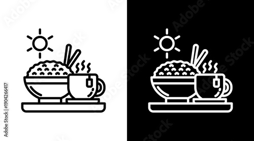 Breakfast Icon Sheet Black And White