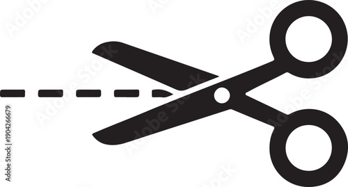 Vector scissors with cut lines