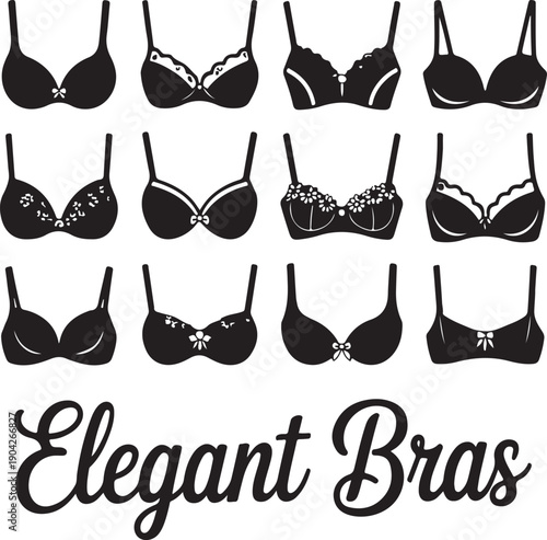 Vector Set of Bra and Bustier Silhouettes
