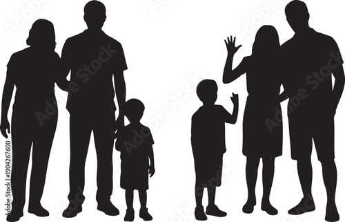 Vector silhouette of family