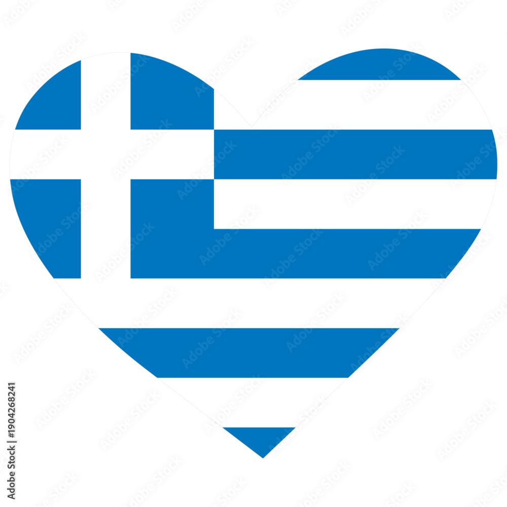 Obraz premium Greek flag in the shape of a heart