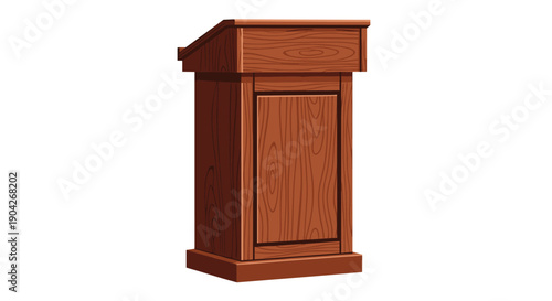 Simple Wooden Lectern for Educational Settings and Public Speaking Engagements Featuring a Classic Timber Finish for Professional Environments.