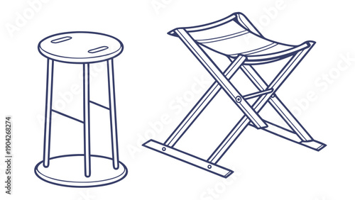 Modern director's chair and stool in simple elegant design