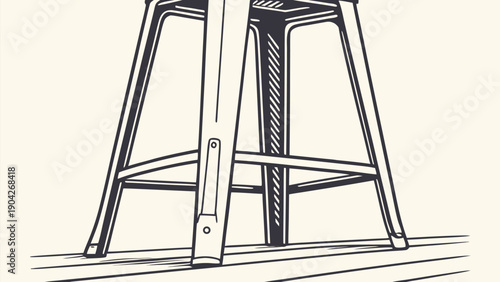 Modern bar stool with sleek metal legs and minimalist design