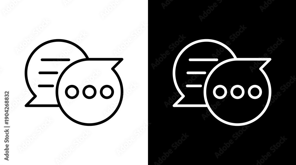 Fototapeta premium Speech Bubble Icon Sheet Black And White