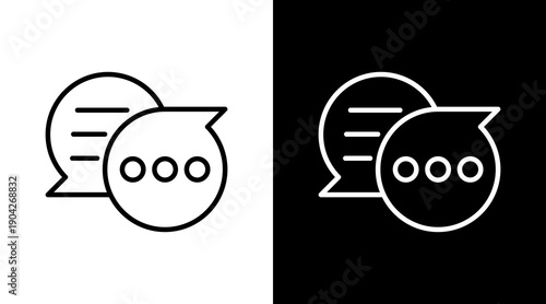 Speech Bubble Icon Sheet Black And White