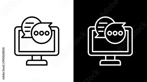 Live Chat Icon Sheet Black And White