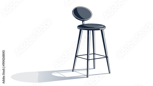 Modern bar stool with backrest in sleek design