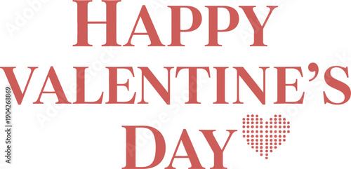 Happy valentine's day typography design with heart icon isolated on transparent background, isolated on white background, Vector, illustration