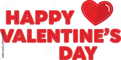 Happy valentine's day heart illustration isolated on transparent background, isolated on white background, Vector, illustration