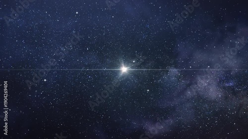Timelapse of stars in the night sky moving around the North star in a circle