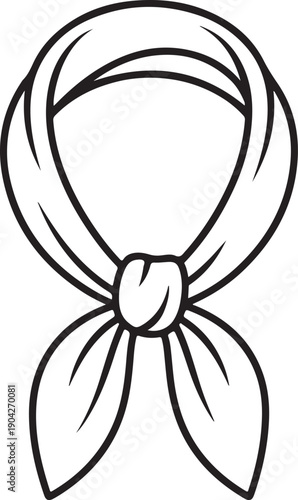 womens scarf flat sketch vector illustration cad mock up template