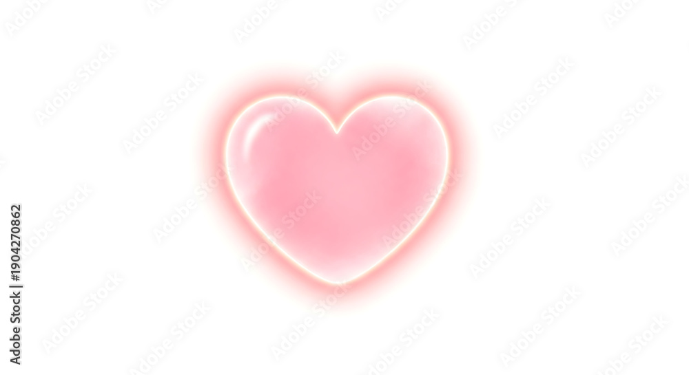 Fototapeta premium soft pink heart shape isolated on white background, romantic love symbol for valentine, wedding and emotional design concept