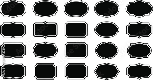 banner frame collection with abstract geometric shapes for marketing promotion templates on social networks and digital platforms