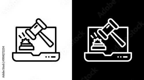 Auction Icon Sheet Black And White