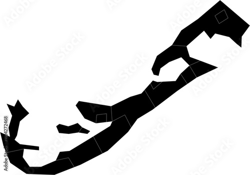 Bermuda Map Black Single Color Vector