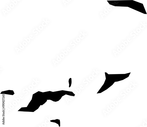 Obraz na płótnie British Virgin Islands Map Black Single Color Vector