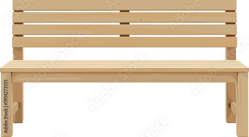 Silhouette of wooden bench icon with four backrest slats, multiple seat slats, rectangular legs, and sturdy outdoor design