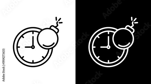 Deadline Icon Sheet Black And White