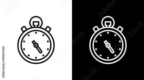 Stopwatch Icon Sheet Black And White