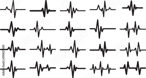 heartbeat ecg line seamless pattern vector illustration