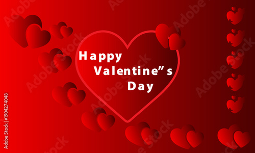Romantic Valentine’s Day Background with Heart Shapes and Copy Space