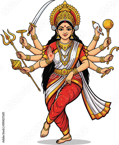 Durga Puja Festival Goddess Vector Design