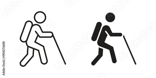 Hiking icon design element, vector illustration. Editable vector collections.