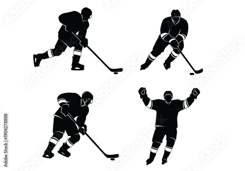 hockey player silhouette vector