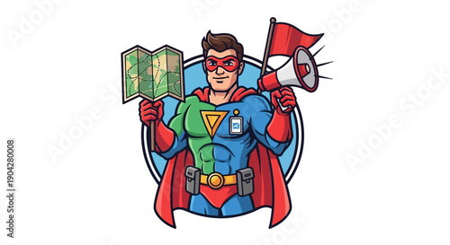 Action-Packed Graphic Illustration for Travel Enthusiasts