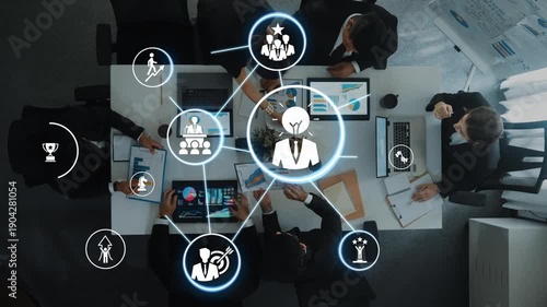 Leadership icons symbolize teamwork, vision, and decision-making. Leadership guides business, leadership inFunnels growth, and leadership supports management success. Funnel