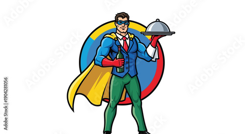 Superhero Serving Food, Dynamic Kitchen Environment